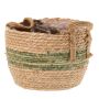 UPALI wicker plant pot, braided seagrass, 2 carrying handles, beige-green, 22cm, Ø30cm