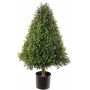Artificial boxwood pyramid TOM, crossdoor, real trunk, 35"/90cm