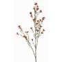 Faux wax flower NIANG, orange-red, 31"/80cm, Ø0.6"-1"/1.5-2.5cm