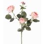 Decorative flower, rose branch, DIAMANTIS, pink-cream, 30"/75cm, Ø2"-3.1"/5-8cm