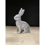 Concrete rabbit LEPORI with decoration on one side, grey, 5.5"x1.2"x9"/14x3x24cm