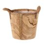 DABIH wooden plant pot with rope handles, brown, 22cm, Ø24cm