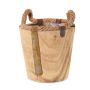 DABIH wooden plant pot with rope handles, brown, 19cm, Ø20cm