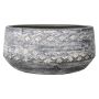 Flower bowl MAIVIN made of ceramics, diamond pattern, grey, 4.7"/12 cm, Ø 9"/24 cm