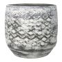 Flower pot MAIVIN made of ceramics, diamond pattern, grey, 5.5"/14 cm, Ø 6.1"/15,5 cm