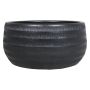 Ceramic bowl TIAM with grooves, black-matt, 5.5"/14 cm, Ø 12"/29 cm