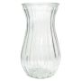Glass vase CAITRIA with grooves, transparent, 9"/22,5 cm, Ø 5"/13 cm