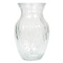 Glass vase CATLYN with twisted grooves, transparent, 8"/20 cm, Ø 5"/13 cm