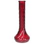 Single stem flower vase CHIERA of glass, grooved, red, 9"/23 cm, Ø 3.5"/9 cm