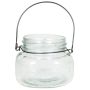 Glass candle holder DACLAN, metal handle, transparent, 3.5"/9 cm, Ø 4.1"/10,5 cm