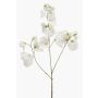 Decorative artificial sweet pea KANZI, white, 75cm, Ø4–7cm