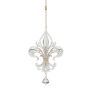 Decorative ornament Heraldic lily AZARIEL acrylic, glitter, transparent-gold, 6"/15cm