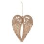 Acrylic ornament Angel wings FASITA, glitter, gold, 6"/15cm