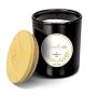 Scented candle MELIDA in a glass, Caramel Cookie, black-white, 3.7"/9,3cm, Ø 3.1"/7,9cm, 35h