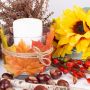 A candle-lit autumn scene