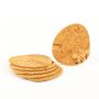 Cork glass coaster in the shape of a pebble GAVAN, 6 pieces, natural-black, 4.1"x3.5"/10,5x9cm, thickness 0.1"/0,3cm