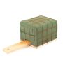 ®mosy Ökodur Floral foam holder for funeral flowers EINAR with wire grid, handle, natural wood base, green, 4.3"x3.5"x3.1"/11x9x8cm