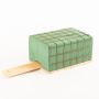 ®mosy Ökodur Floral foam holder for funeral flowers EINAR with wire grid, handle, natural wood base, green, 7"x4.3"x3.3"/17x11x8,5cm