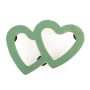 ®mosy Ökodur floral foam car double hearts SKENADA, wedding decoration, with suction cup, natural wood base, green, 17"x23"x2"/43x58x5cm