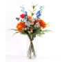 Decorative summer bouquet LOLANA, delphinium, orange-blue, 28"/70 cm, Ø20"/50 cm