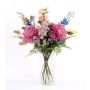 Decorative summer bouquet LOLANA, delphinium, pink-blue, 28"/70 cm, Ø 20"/50 cm
