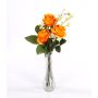 Artificial bouquet of roses SIMONY, orange, 18"/45cm, Ø 8"/20cm