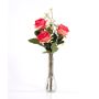 Artificial bouquet of roses SIMONY, salmon, 18"/45cm, Ø 8"/20cm