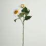 Fake branch of sunflower HAITALA, Eco Collection, white-purple, 26"/65cm, Ø3.5"-4"/9-10cm