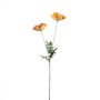 Plastic poppy branch GUNDULA, Eco Collection, orange-yellow, 28"/70cm, Ø2.8"-3.1"/7-8cm