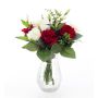 Decorative elegant flower bouquet ELAYNA, red-white, 35cm, Ø30cm