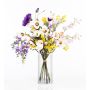 Decorative spring flowers bouquet CALISSA, purple-yellow, 60cm, Ø40cm