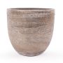 Ceramic planter KAMUNI, vertical stripes, grey-green, 10"/25 cm, Ø 11"/27 cm