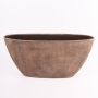 Boat-shaped ceramic bowl AGAPE with texture, concrete grey, 29"x7"x14"/73x17x36cm