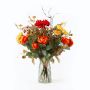 Artificial fall bouquet HELIANTA, orange-brown, 16"/40cm, Ø 12"/30cm