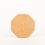 Octagonal agglomerated cork coaster MANARA, natural, 0.6"/1,5cm, Ø7"/18cm