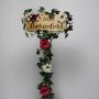 Carnival sign meets floral decoration