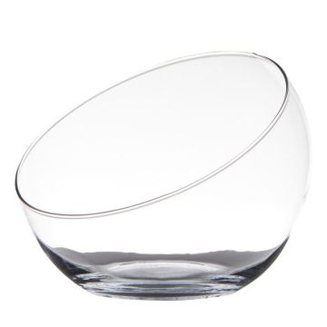 Decorative bowl NELLY EARTH made of recycled glass, clear, 4"/10cm, Ø4.9"/12,5cm