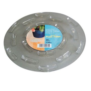 DUNIK round plastic flower pot saucer, transparent, 2cm, Ø40cm