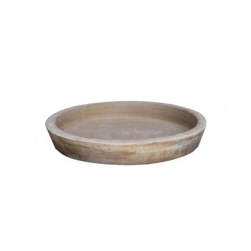 Round terracotta flowerpot saucer ELVORN, handmade, patinated, brown, 1.2"/3cm, Ø7.5"/19cm Round terracotta flowerpot saucer ELVORN, handmade, patinated, brown, 1.2"/3cm, Ø7.5"/19cm