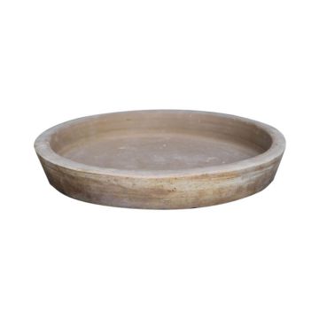 Round plant pot saucer ELVORN of terracotta, handmade, patinated, brown, 1.6"/4cm, Ø9"/22cm Round plant pot saucer ELVORN of terracotta, handmade, patinated, brown, 1.6"/4cm, Ø9"/22cm