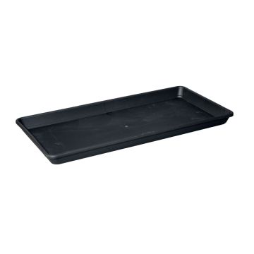 Rectangular flower box coaster TOULA made of plastic, anthracite, 3ftx14"x2.4"/90x36x6cm