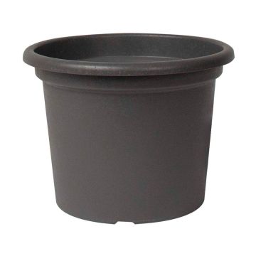 Round plant pot VENERA made of recycled plastic, with holes, anthracite, 7"/19cm, Ø10"/25cm