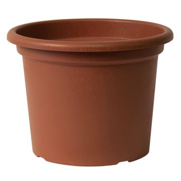 Round plant pot VENERA made of recycled plastic, with holes, terracotta, 6"/15cm, Ø8"/20cm