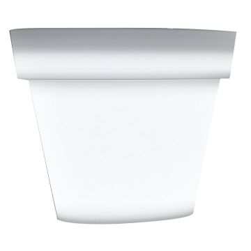 NALVEN plant pot, plastic, with LEDs, white, 89 cm, Ø100 cm