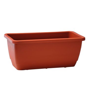 Plastic planter box URMINA, with holes, terracotta, 16"x7"x6"/39,5x19x16,5cm