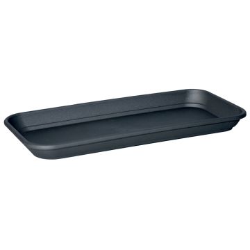 Rectangular flower box coaster URMINA made of plastic, anthracite, 15"x6"x1.2"/37x16x3cm