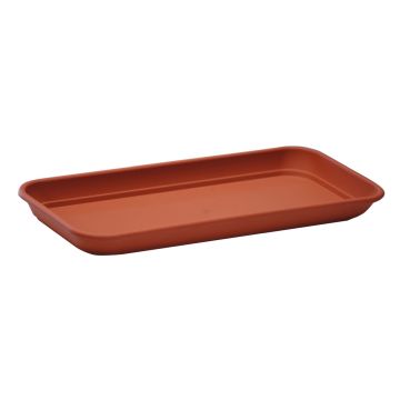 Rectangular flower box coaster URMINA made of plastic, terracotta, 22"x6"x1.2"/57x16x3cm