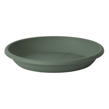 Round flower pot coaster VENERA made of recycled plastic, with holes, sage green, 1.2"/3cm, Ø8"/20cm
