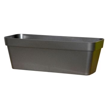 Rectangular planter box VINAYA made of plastic, with holes, anthracite, 19"x7"x6"/49,5x18x16,5cm