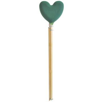 OASIS® Wet florist sponge Heart on Bioline wooden stick, green, 7"x6"x3.3"/19x16x8,5cm